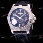 Breitling Watch Replica Avenger II Seawolf Black Dial Black Rubber Band Watch 44mm